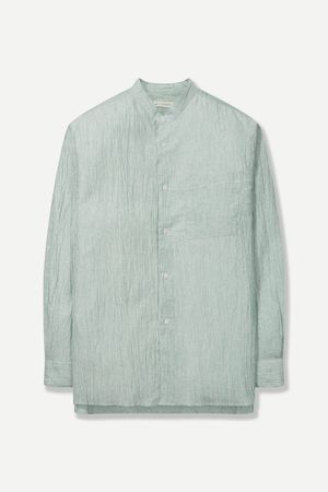 크리즈 린넨 스트라이프 셔츠 그린 BNESBA665GR