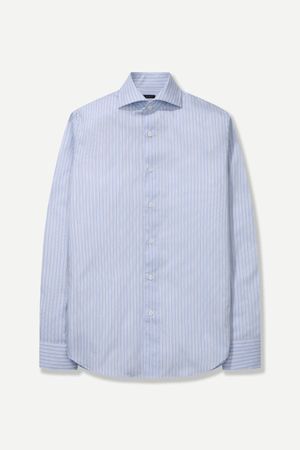 ITB 멀티 스트라이프 포멀 드레스 셔츠 블루 BNESBA642BL