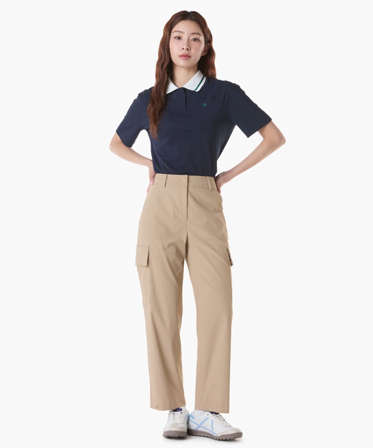 르꼬끄 골프(LECOQ GOLF) 여성 밑단 조정형 세미 와이드 팬츠 (GQ122LPT26)