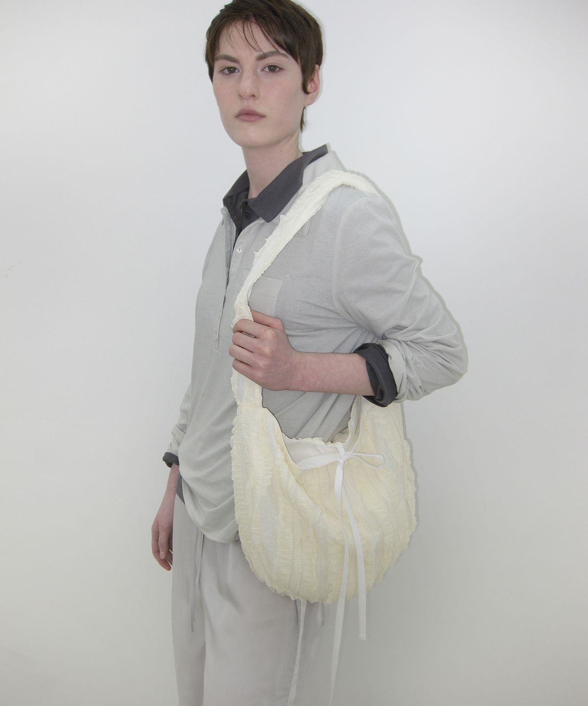 카셀(CACELE) RIPPLE SHOULDER BAG, IVORY