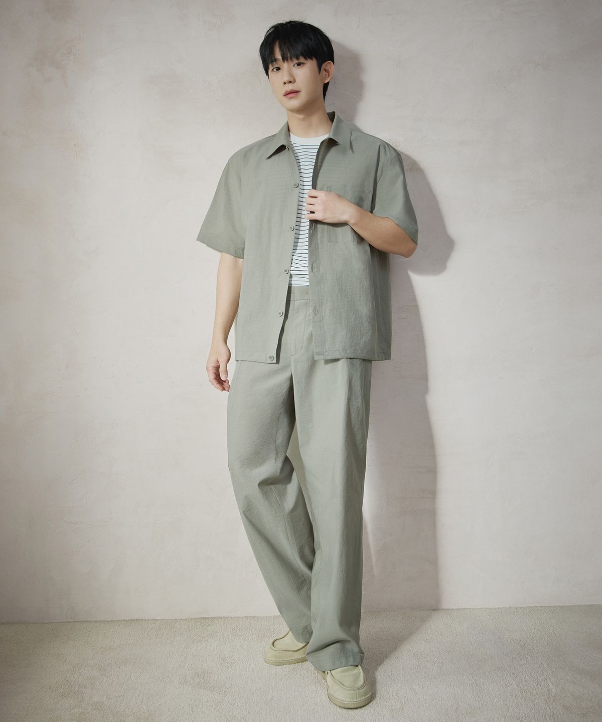 마인드브릿지(MINDBRIDGE) [COUTURE]와이드 원턱 풀 밴딩 팬츠 - 2color