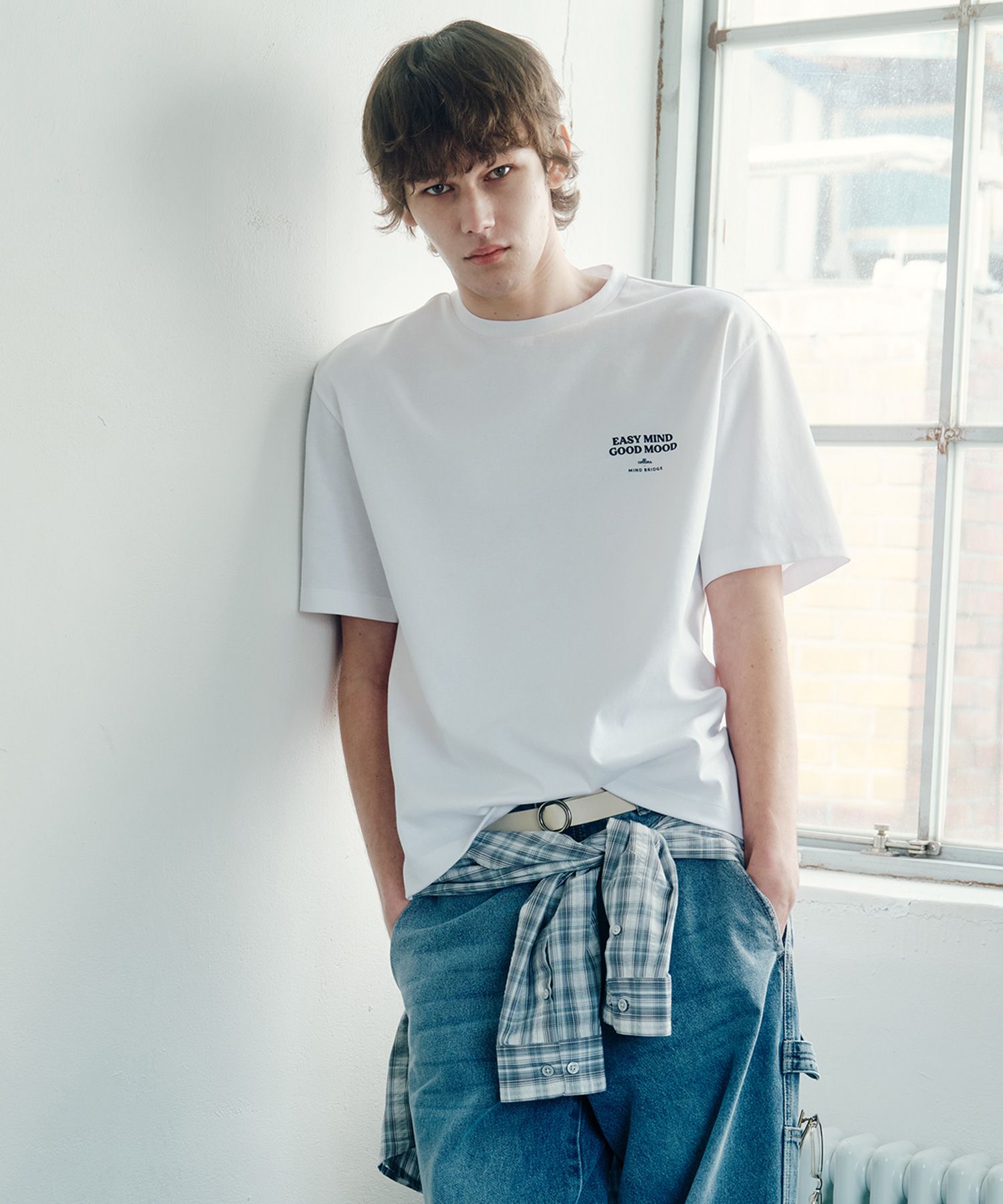 【MINDBRIDGE】スフィマ_バックポイント セミ オーバー Tシャツ MUSINSA | MINDBRIDGE Supima_Backpoint Semi Overfit T-shirt