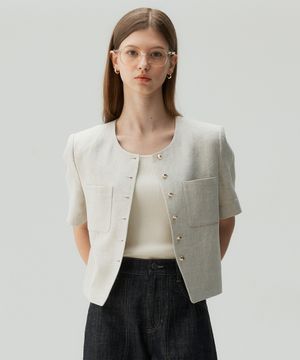 [W][COUTURE]트위드 반팔 자켓