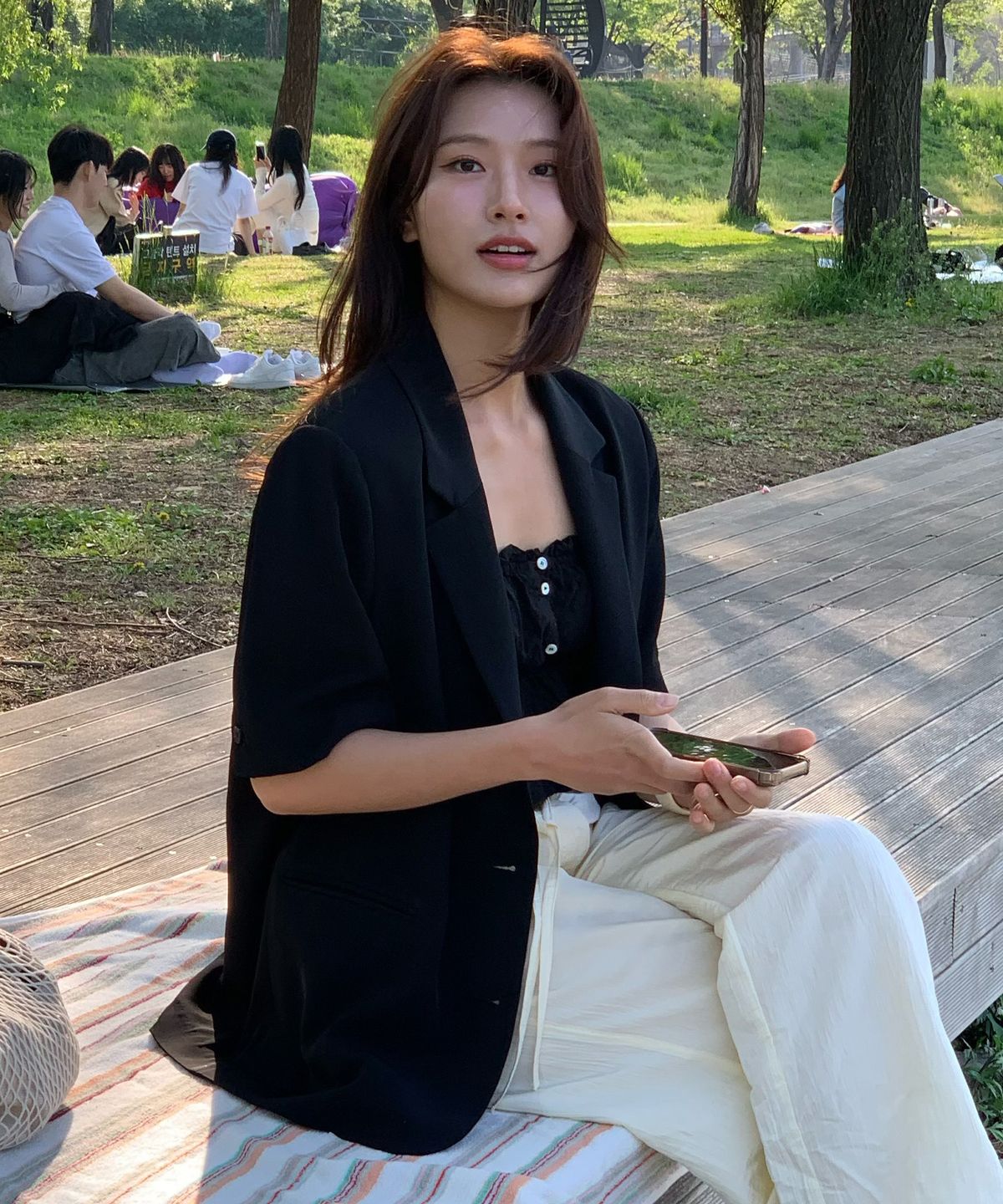 마인드브릿지 우먼(MIND BRIDGE WOMEN) [W]오버핏 반팔 자켓