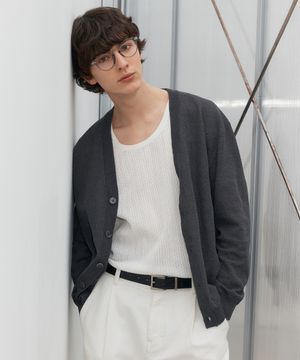 린넨 혼방 세미 오버핏 가디건 - 2color