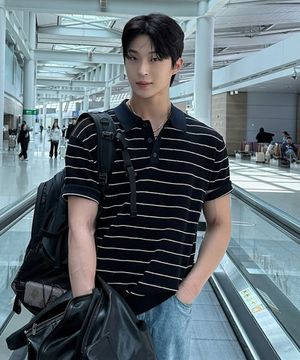 [ON][스트라이프or베이직 선택]린넨라이크 카라 반팔 니트 - 8color