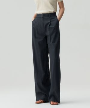 [W]원턱 와이드 벨티드 슬랙스