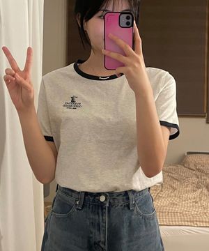 [W][콜린스]원 포인트 링거 티셔츠 - 2color