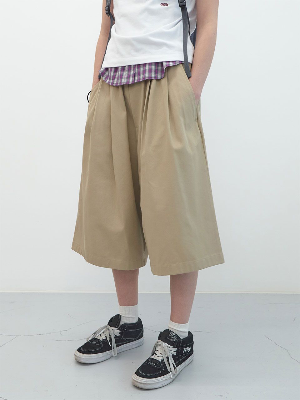 [ENZO BLUES]コットンバンディングハーフ・パンツ MUSINSA公式 | ENZO BLUES Cotton Banding Half Pants (Beige)