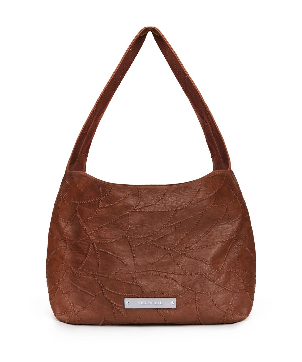 닉앤니콜(NICK&NICOLE) LEATHER WRINKLE TOTE BAG_BROWN