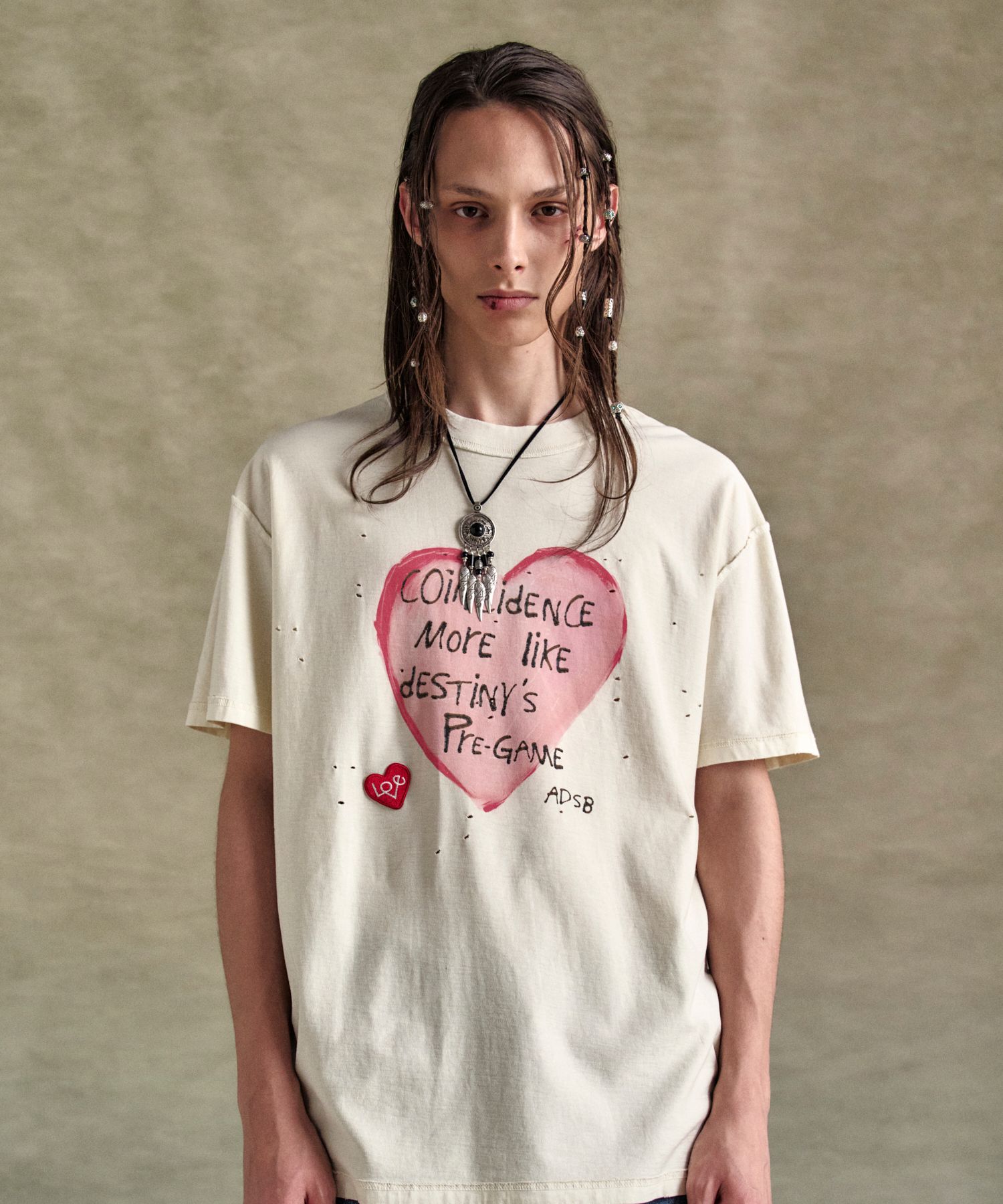 【ANDERSSON BELL】 ユニセックス ハートメッセージ Tシャツ MUSINSA公式 | ANDERSSON BELL Unisex Heart Message T-Shirt