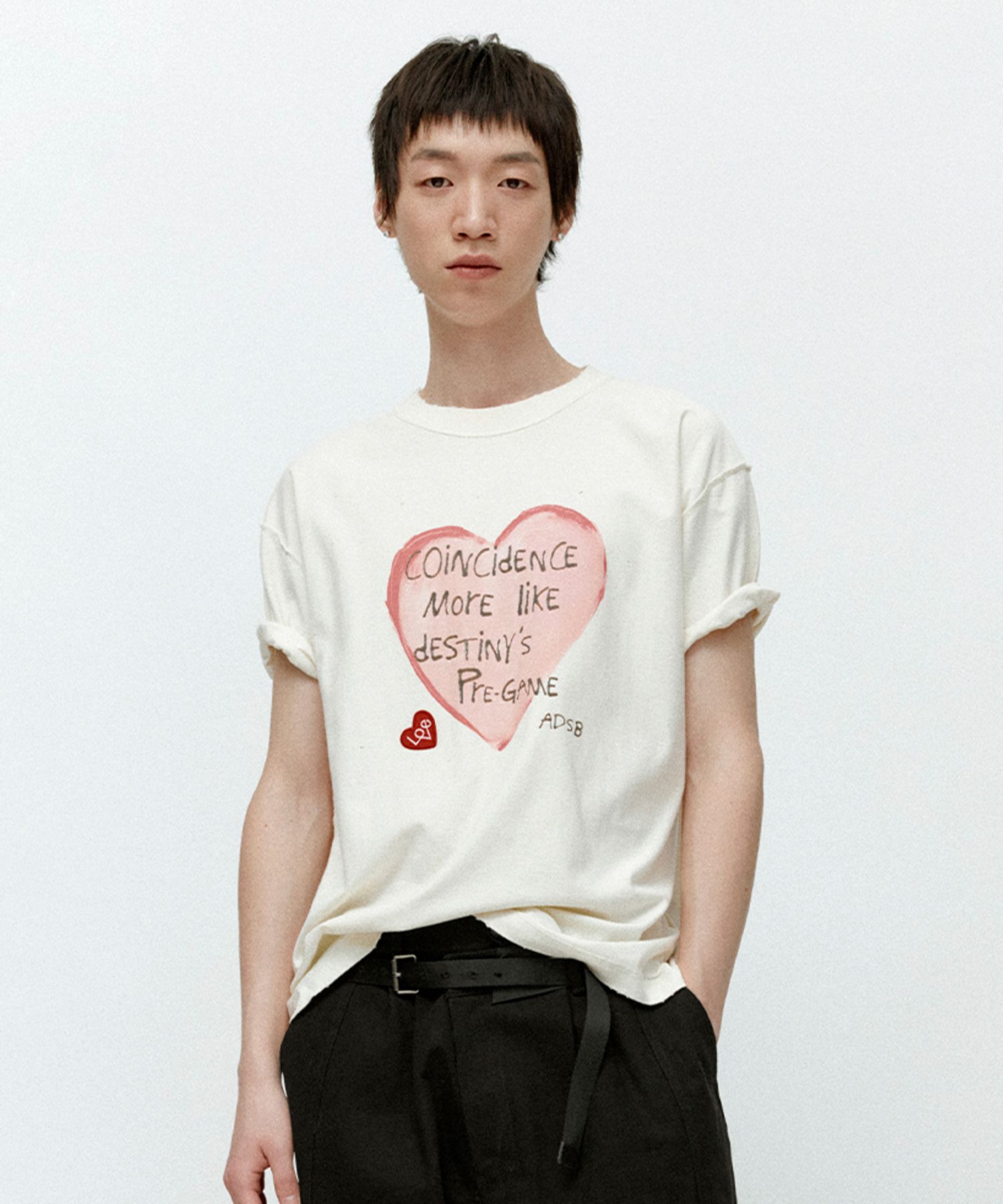 ● ANDERSSON BELL ● UNISEX HEART MESSAGE T-SHIRT MUSINSA | ANDERSSON BELL Unisex Heart Message T-Shirt
