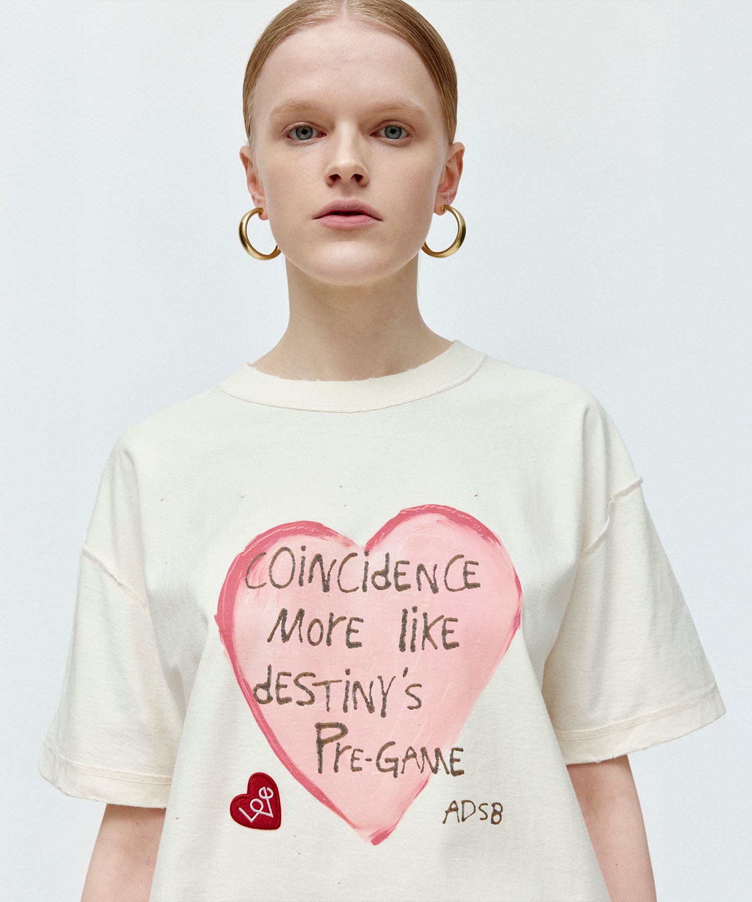 【ANDERSSON BELL】 UNISEX HEART MESSAGE T-SHIRT /追跡付 UNISEX HEART MESSAGE T-SHIRT atb1251u(ECRU) – Andersson Bell