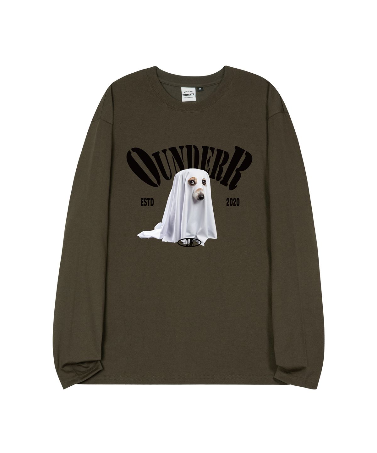 오언더알(OUNDERR) BOO_오버핏_롱_슬리브 [카키]
