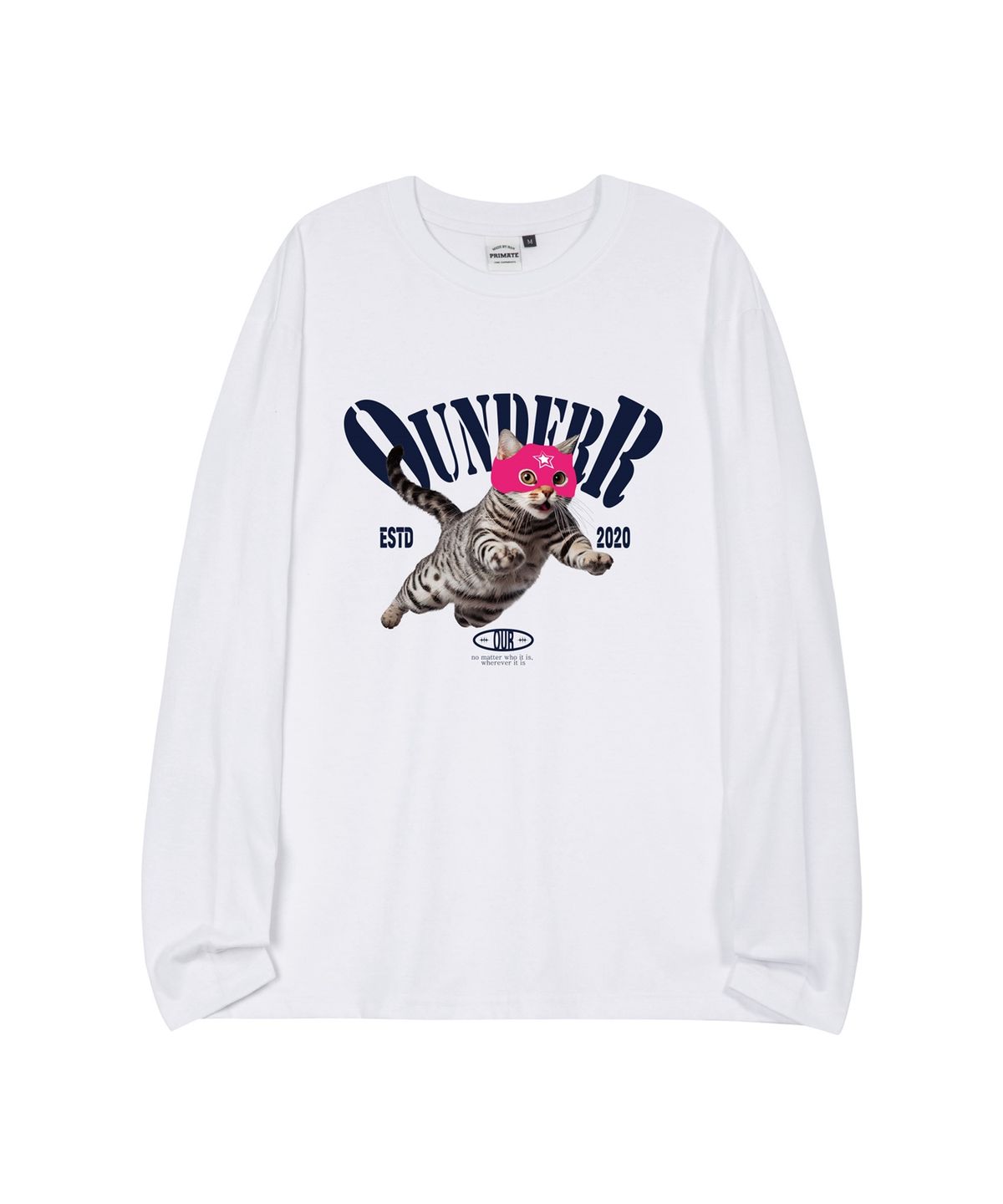 오언더알(OUNDERR) 점프고양이_오버핏_롱_슬리브 [화이트]