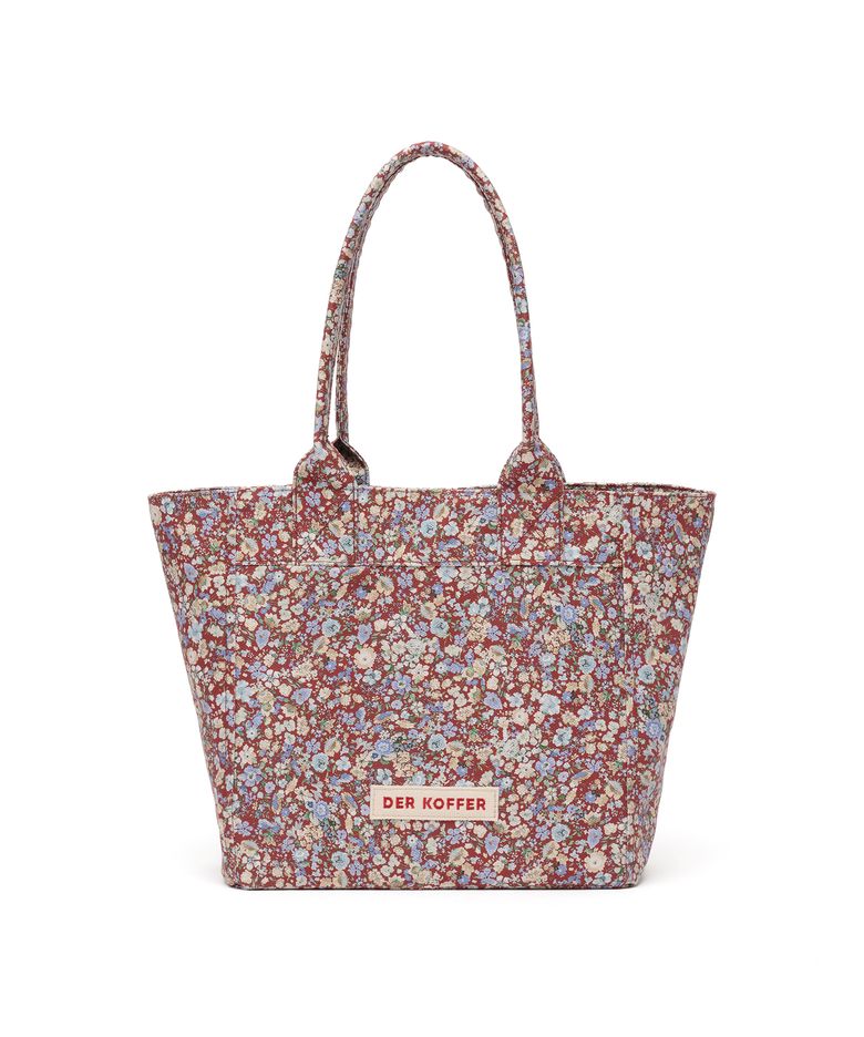 SHOPPER VINTAGE [FLOWER-BROWN]-MEDIUM
