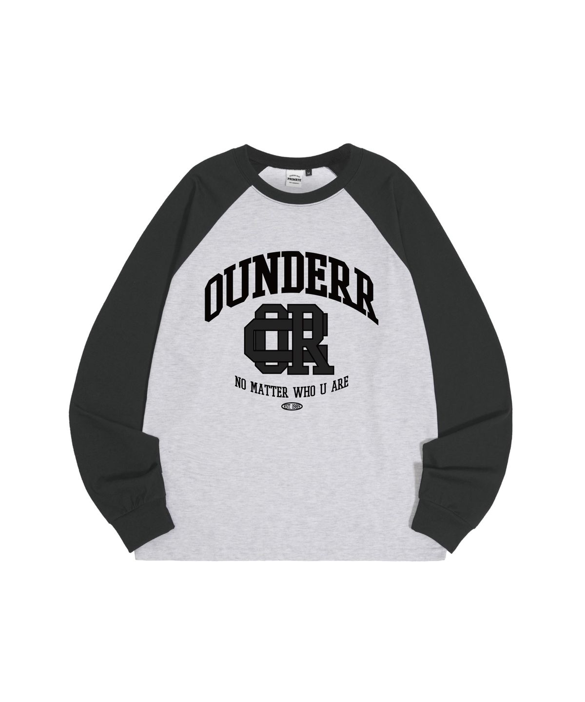 오언더알(OUNDERR) 올드스쿨_래글런_오버핏_롱_슬리브 [차콜]