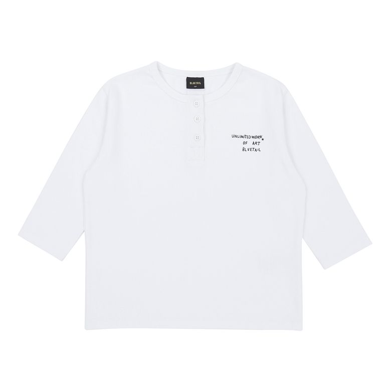 AZA8TS06WT 화이트 헨리넥 7부소매 티셔츠