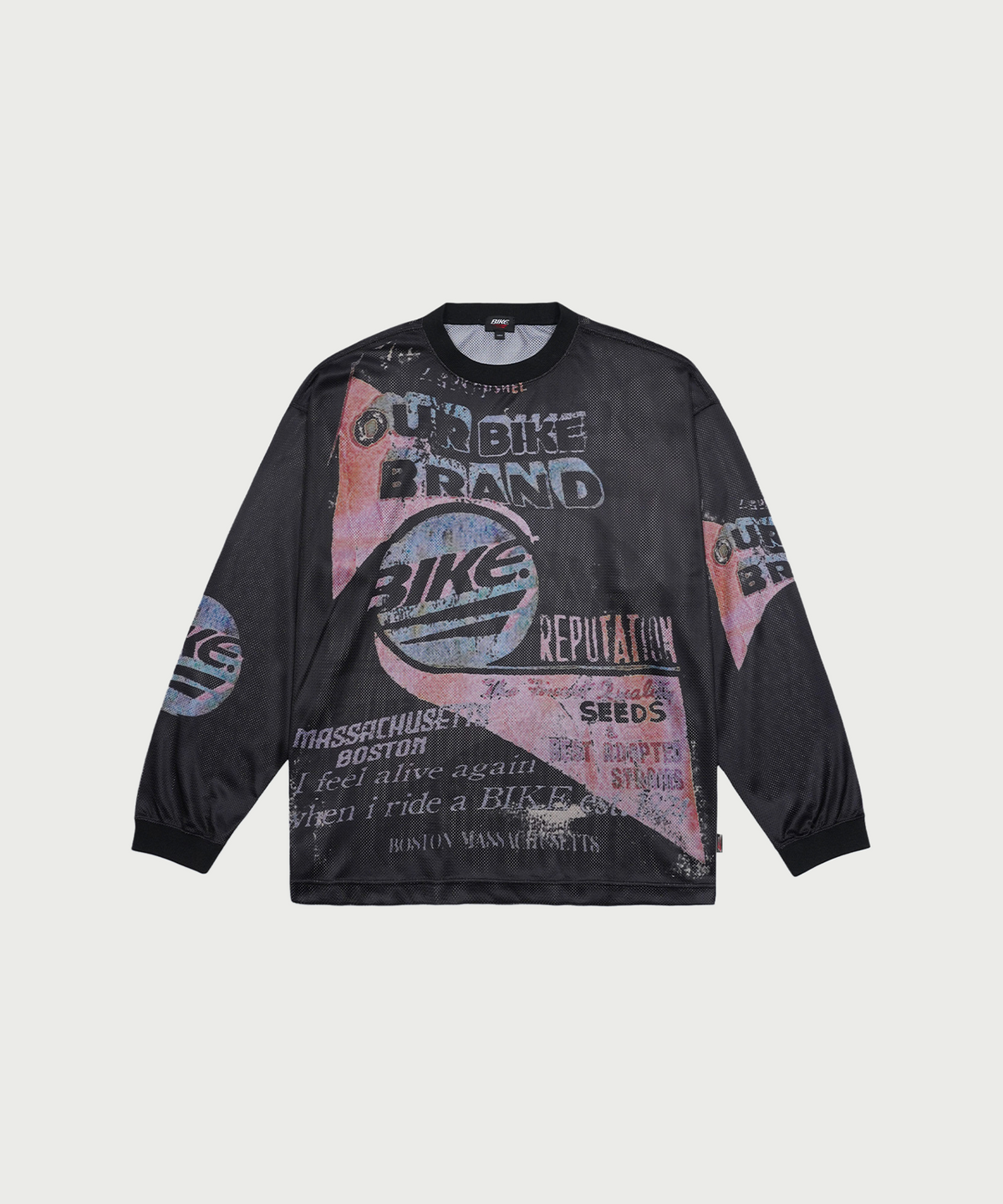 바이크(BIKE) 메쉬 그래픽 롱슬리브 블랙