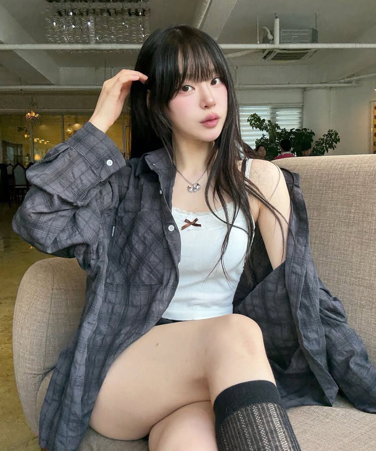 무아무아(MUAHMUAH) 루즈핏 체크 긴팔 셔츠 [5color]