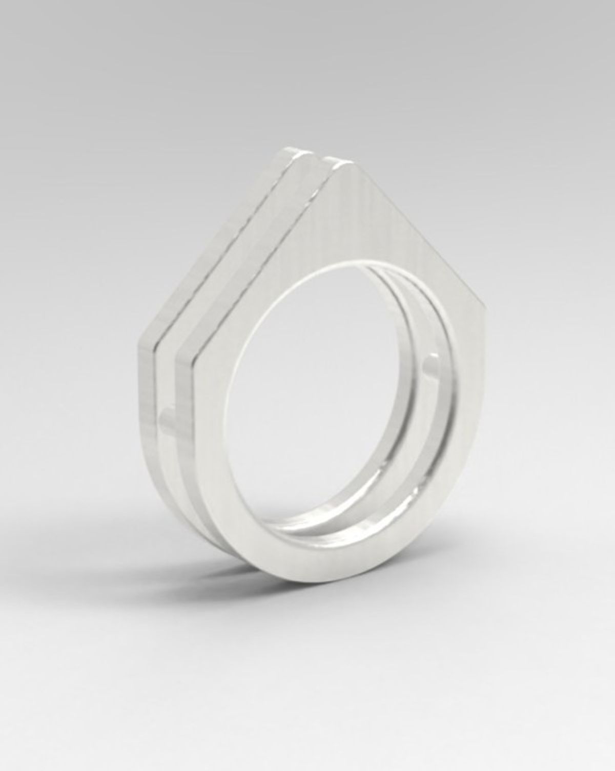 르네오브제(RENEOBJET) DIN  DOUBLE TRI-LINE RING [STERLING SILVER]  더블 링 925 실버 반지
