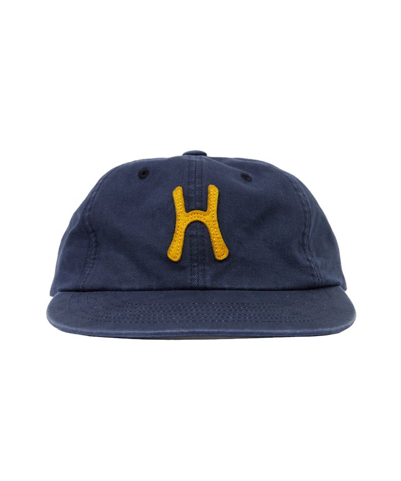 H Logo Cotton Relaxed Fit 6Panel Cap_Navy