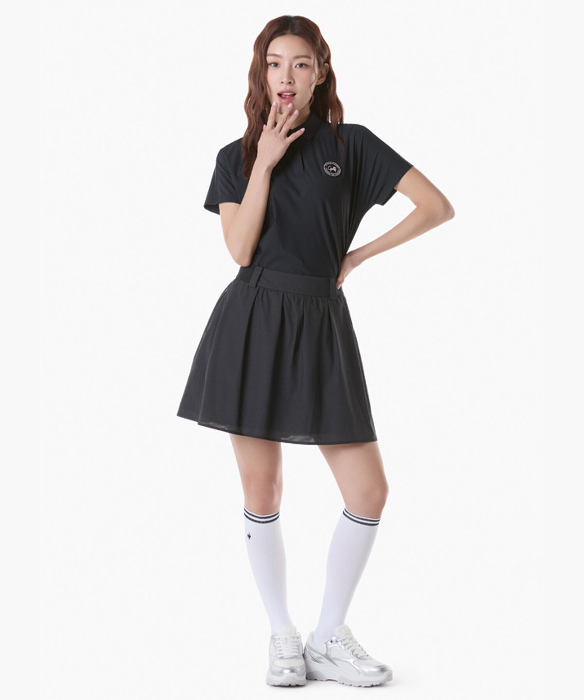 르꼬끄 골프(LECOQ GOLF) 여성 게더 플레어 스커트 (GQ122LSK34)