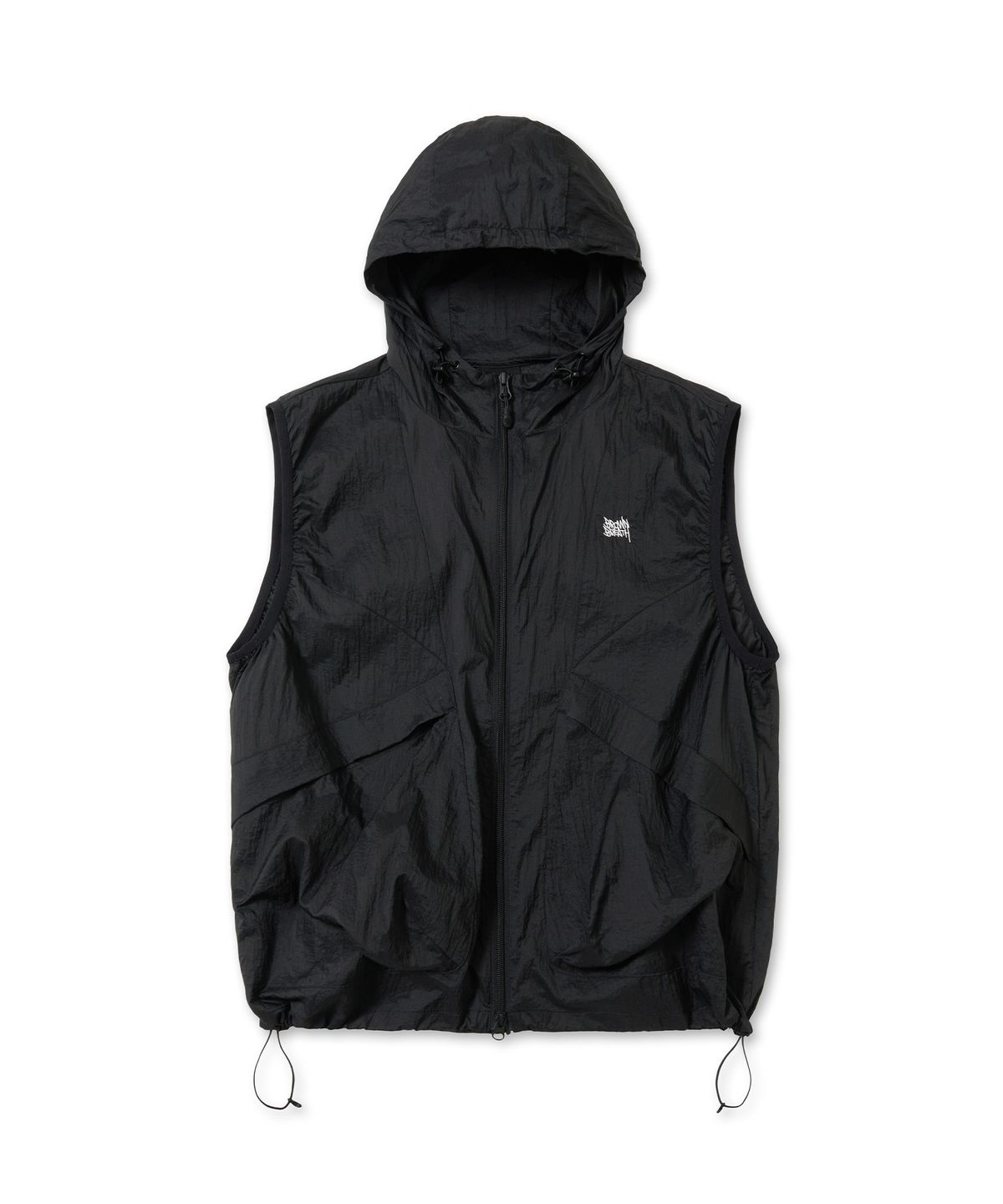 브라운브레스(BROWNBREATH) TAG NYLON HOOD VEST - BLACK