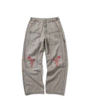 Ptery double knee pants / Light gray