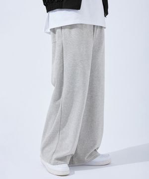 컴포트 이지 밴딩 와이드 트레이닝 팬츠 멜란지