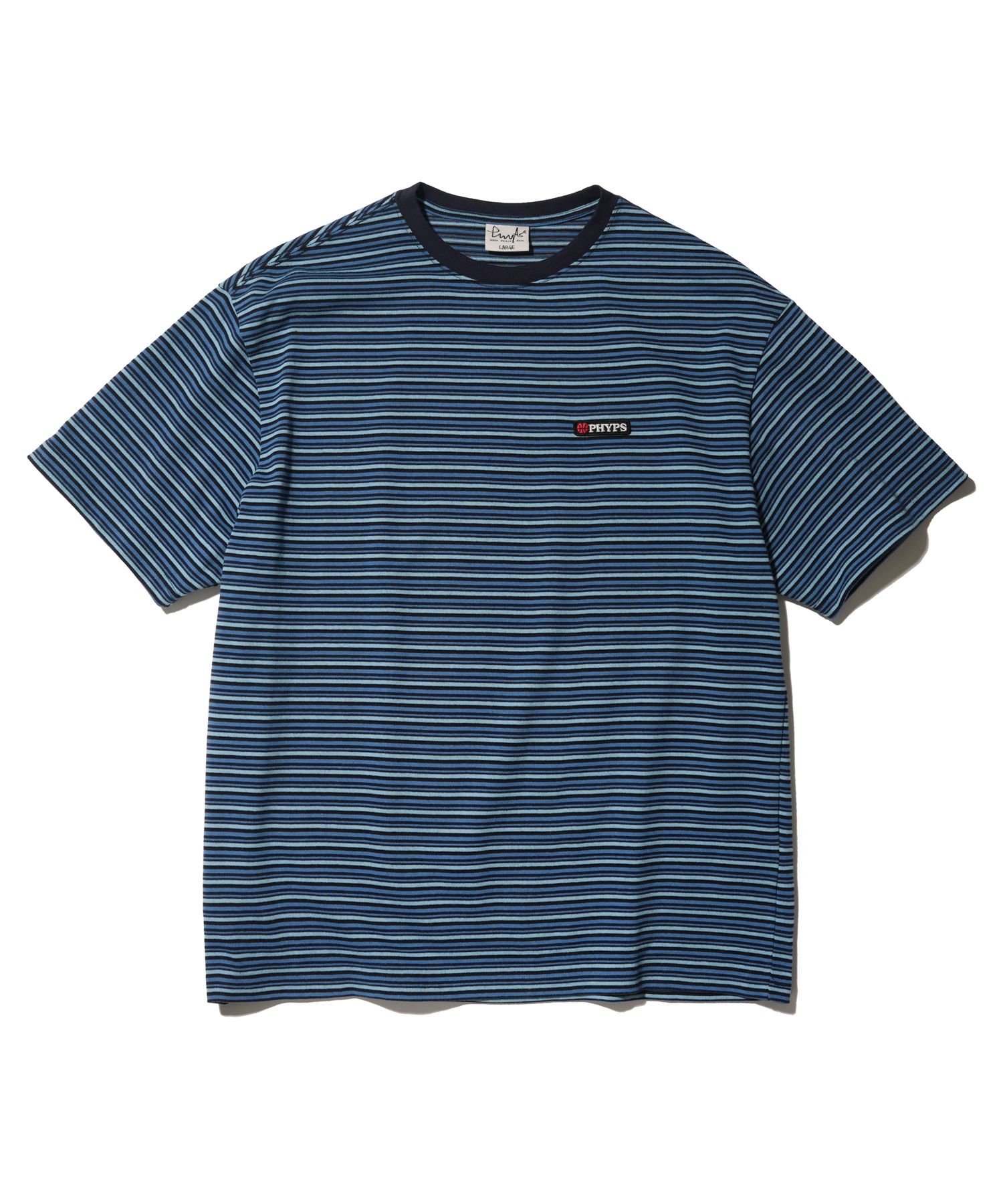 PHYPS ♥ Apple Basket Stripe Short Sleeve T-Shirt MUSINSA | PHYPS Apple Basket Stripe Short Sleeve T-Shirt_Blue