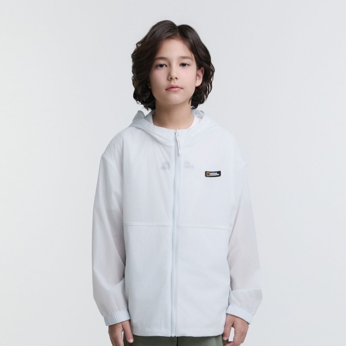내셔널지오그래픽 키즈(NATIONAL GEOGRAPHIC KIDS) K252UJK920 초경량 바람막이 점퍼 WHITE