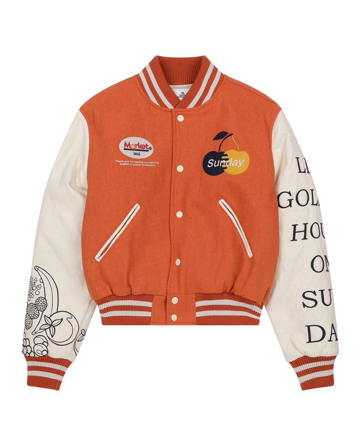 선데이후르츠마켓(SUNDAY FRUIT MARKET) W) GOLDEN HOUR VARSITY JACKET ORANGE
