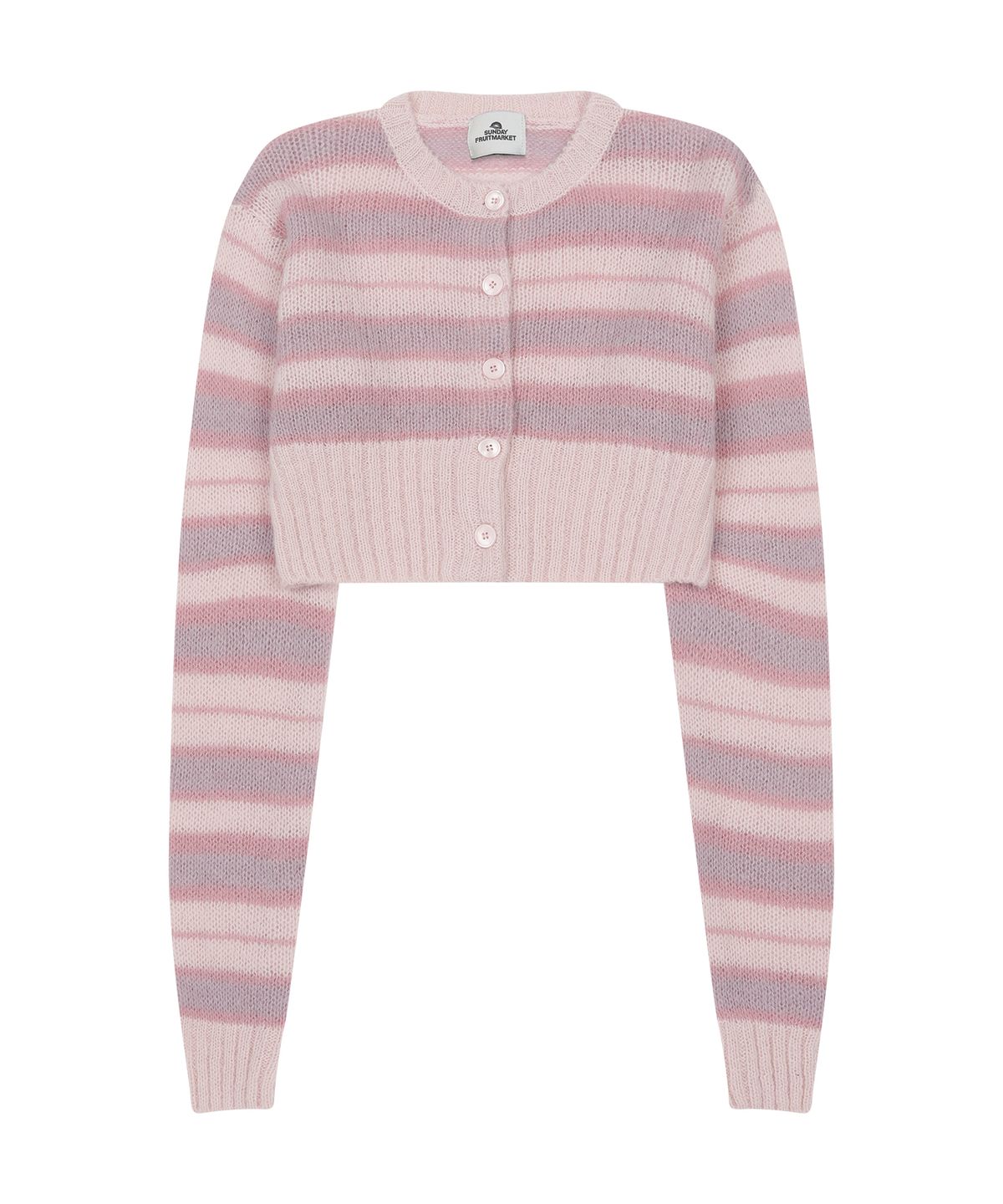 선데이후르츠마켓(SUNDAY FRUIT MARKET) W) STRIPE SUN CARDIGAN PINK