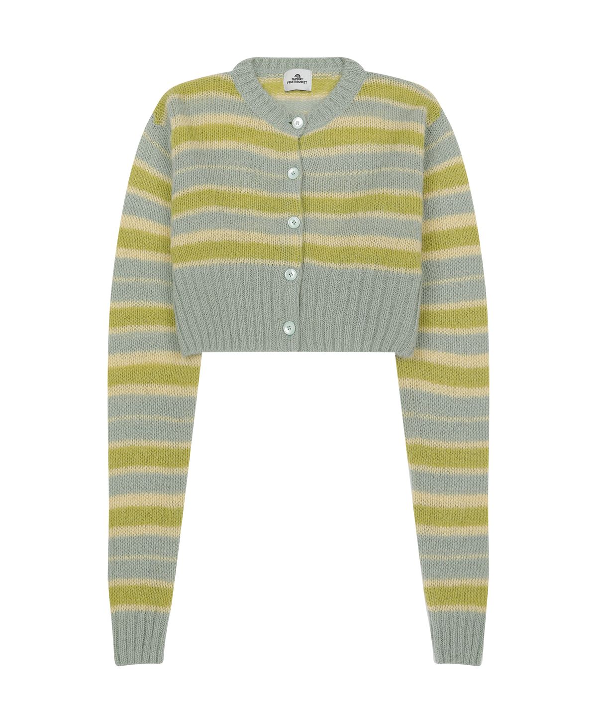 선데이후르츠마켓(SUNDAY FRUIT MARKET) W) STRIPE SUN CARDIGAN MINT