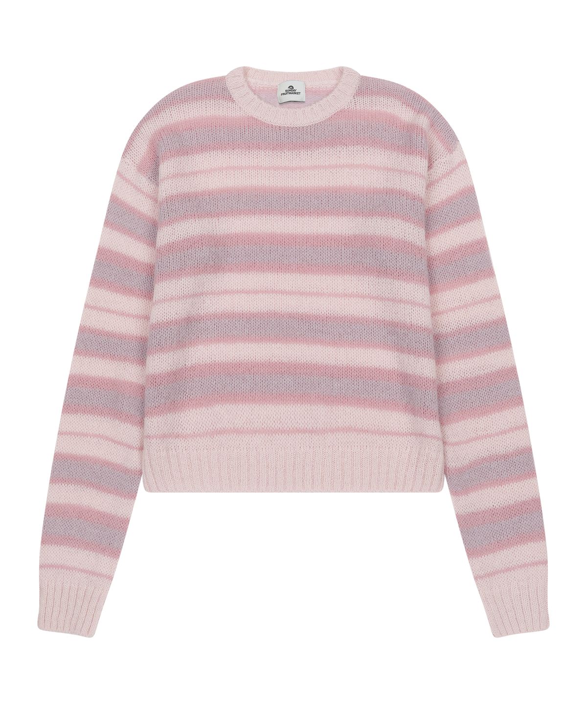 선데이후르츠마켓(SUNDAY FRUIT MARKET) STRIPE SUN KNIT CREW PINK