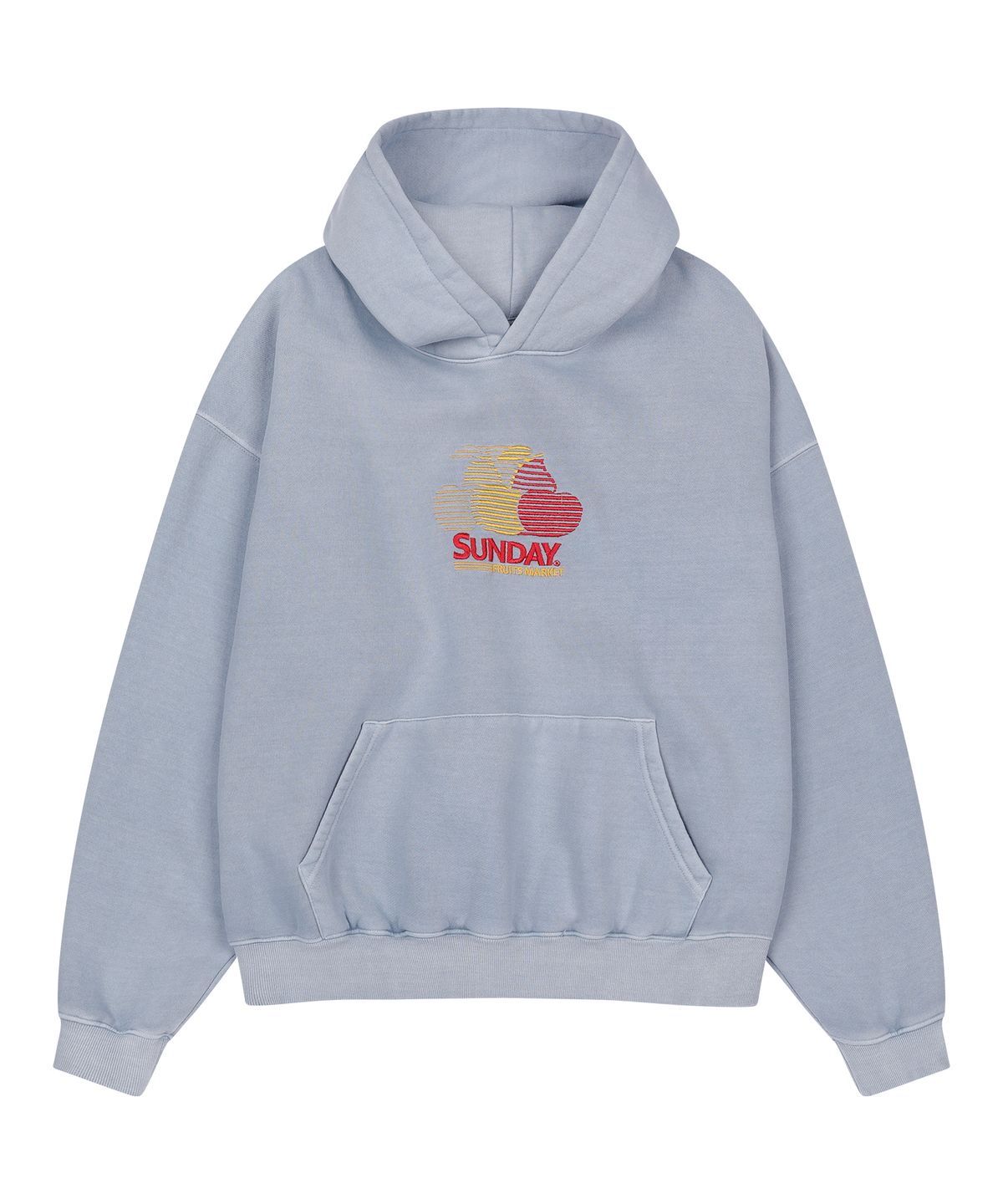 선데이후르츠마켓(SUNDAY FRUIT MARKET) PIGMENT CHERRY HOODIE SKYBLUE