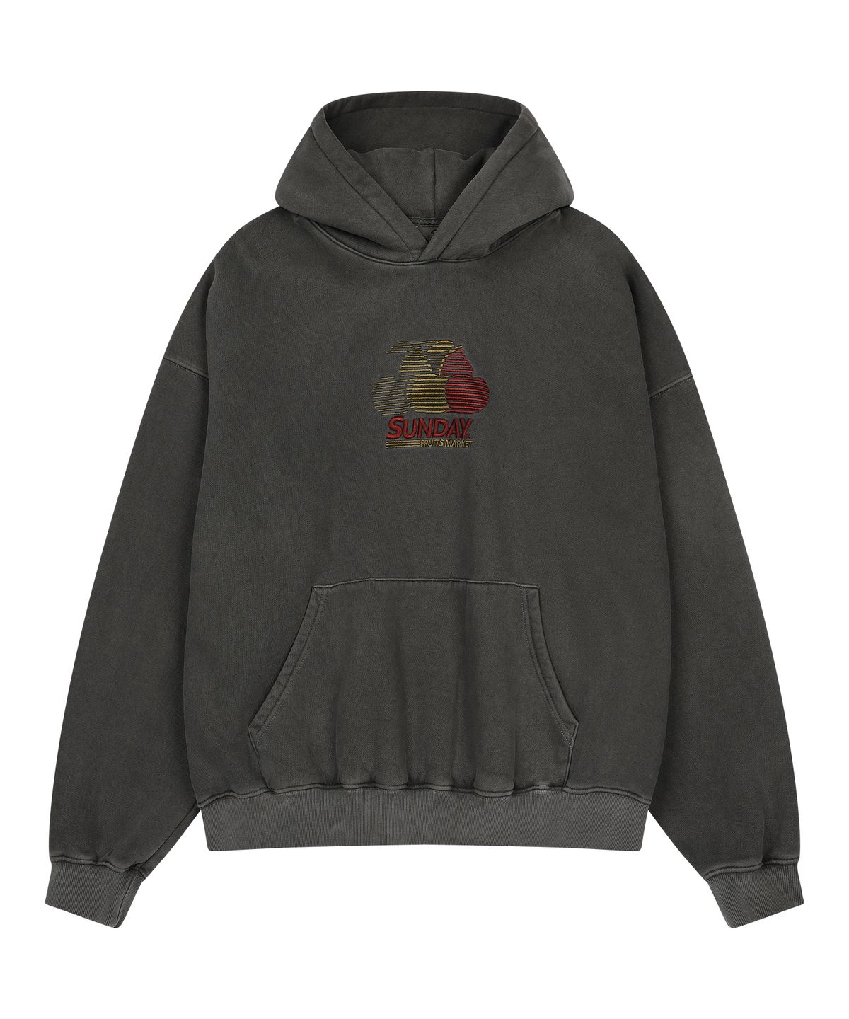 선데이후르츠마켓(SUNDAY FRUIT MARKET) PIGMENT CHERRY HOODIE CHARCOAL