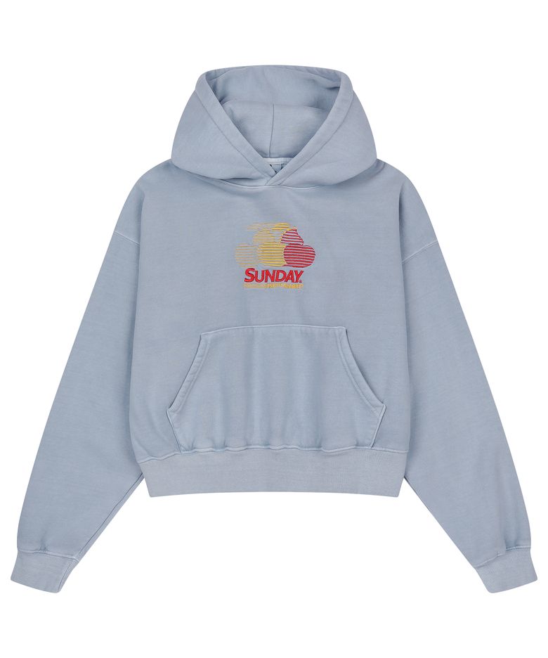W) PIGMENT CHERRY HOODIE SKYBLUE