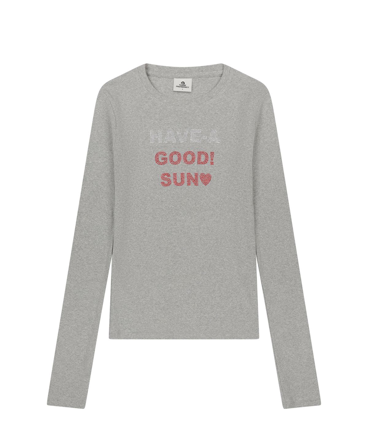 선데이후르츠마켓(SUNDAY FRUIT MARKET) W) BLING LETTER LS TEE GRAY