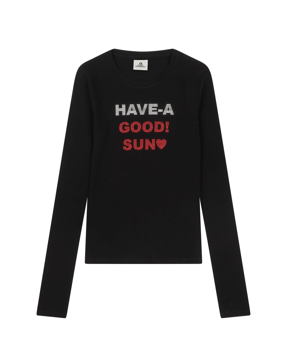 선데이후르츠마켓(SUNDAY FRUIT MARKET) W) BLING LETTER LS TEE BLACK