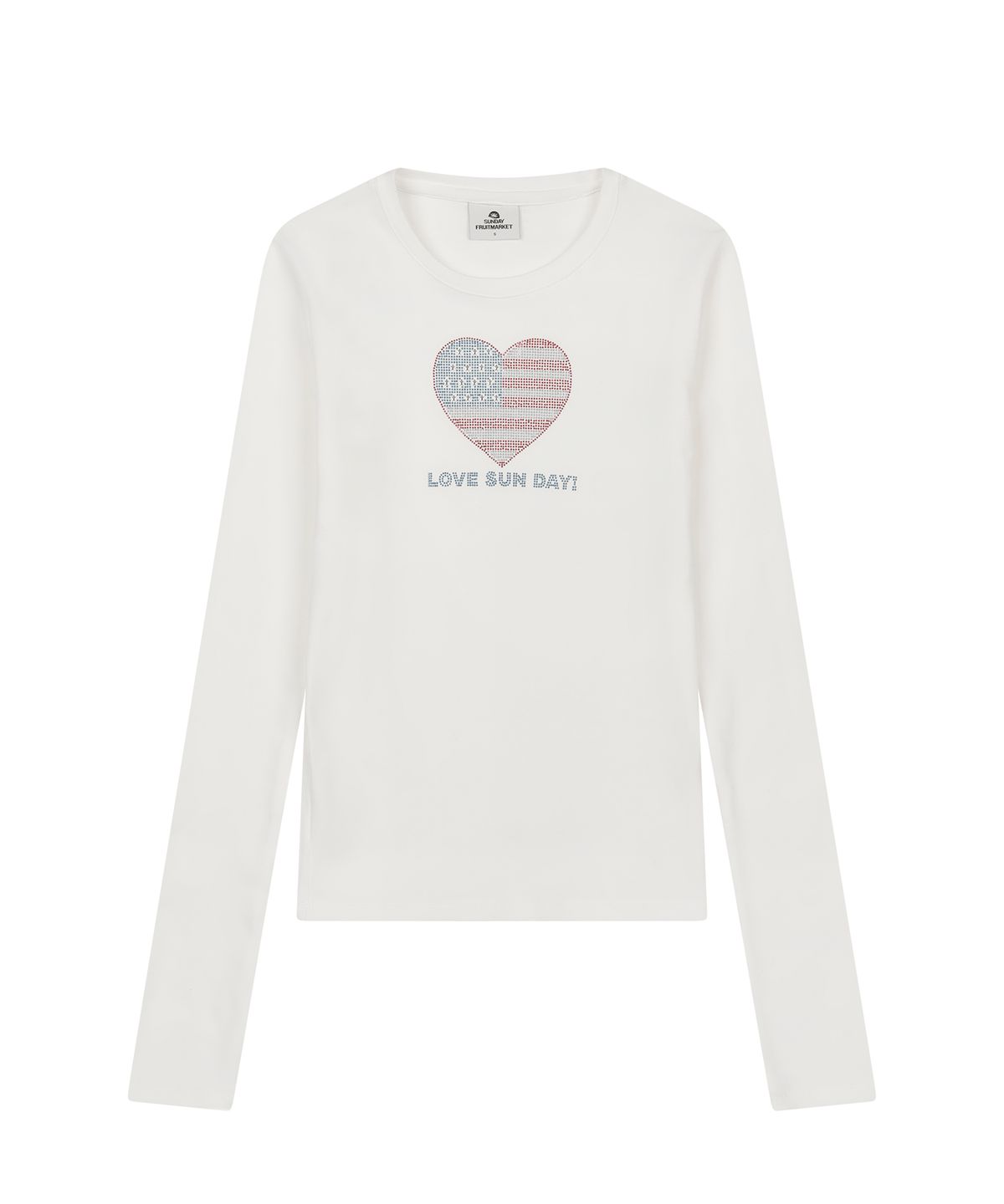 선데이후르츠마켓(SUNDAY FRUIT MARKET) W) HEART BLING LS TEE IVORY