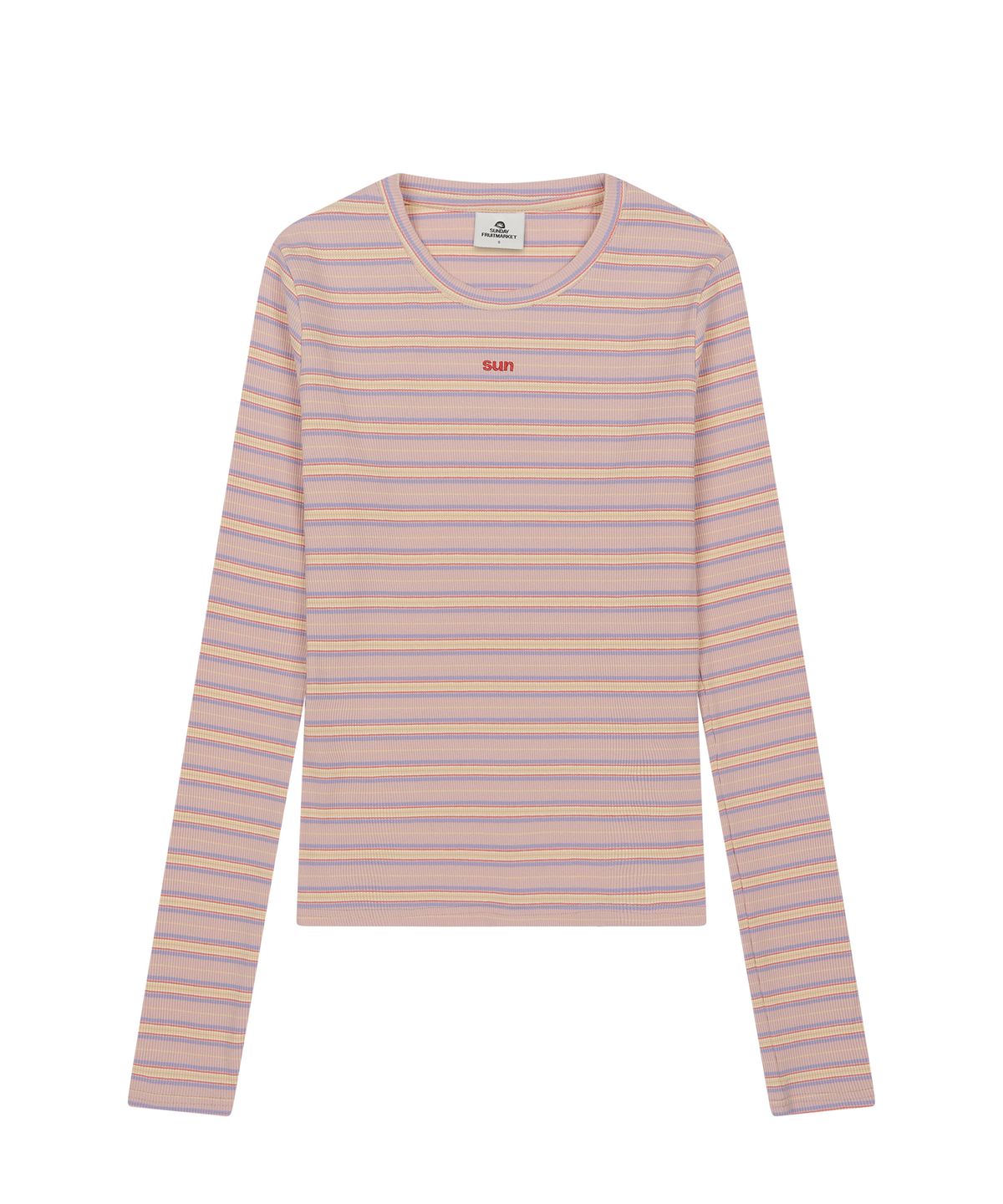 선데이후르츠마켓(SUNDAY FRUIT MARKET) W) SUN STRIPE LS TEE PINK