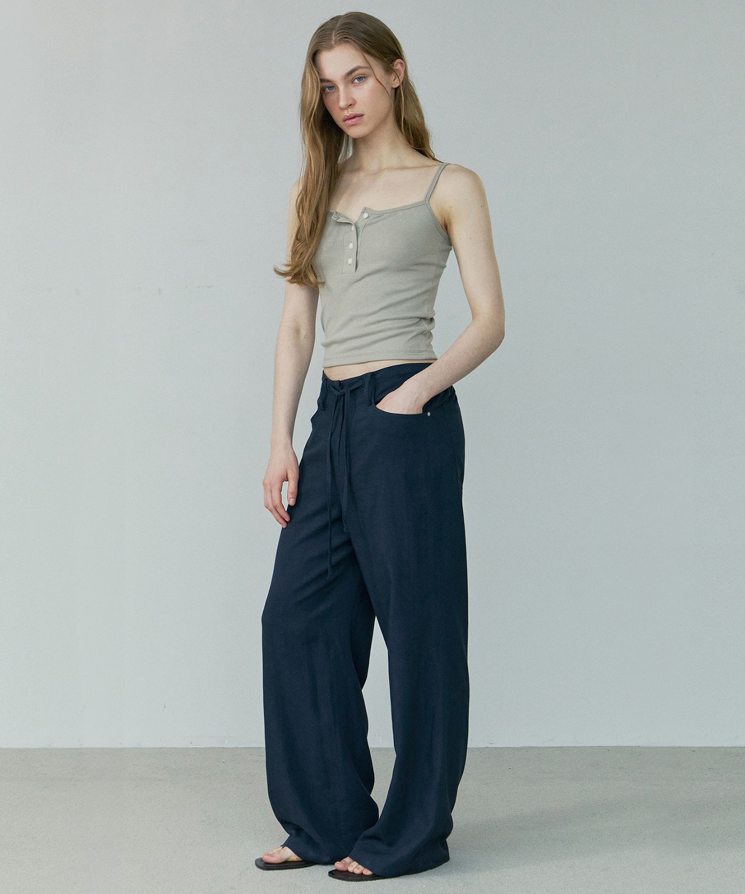 【MODERNIF】 banding linen slacks MUSINSA | MUSINSA STANDARD WOMAN Women's Cotton Linen Wide