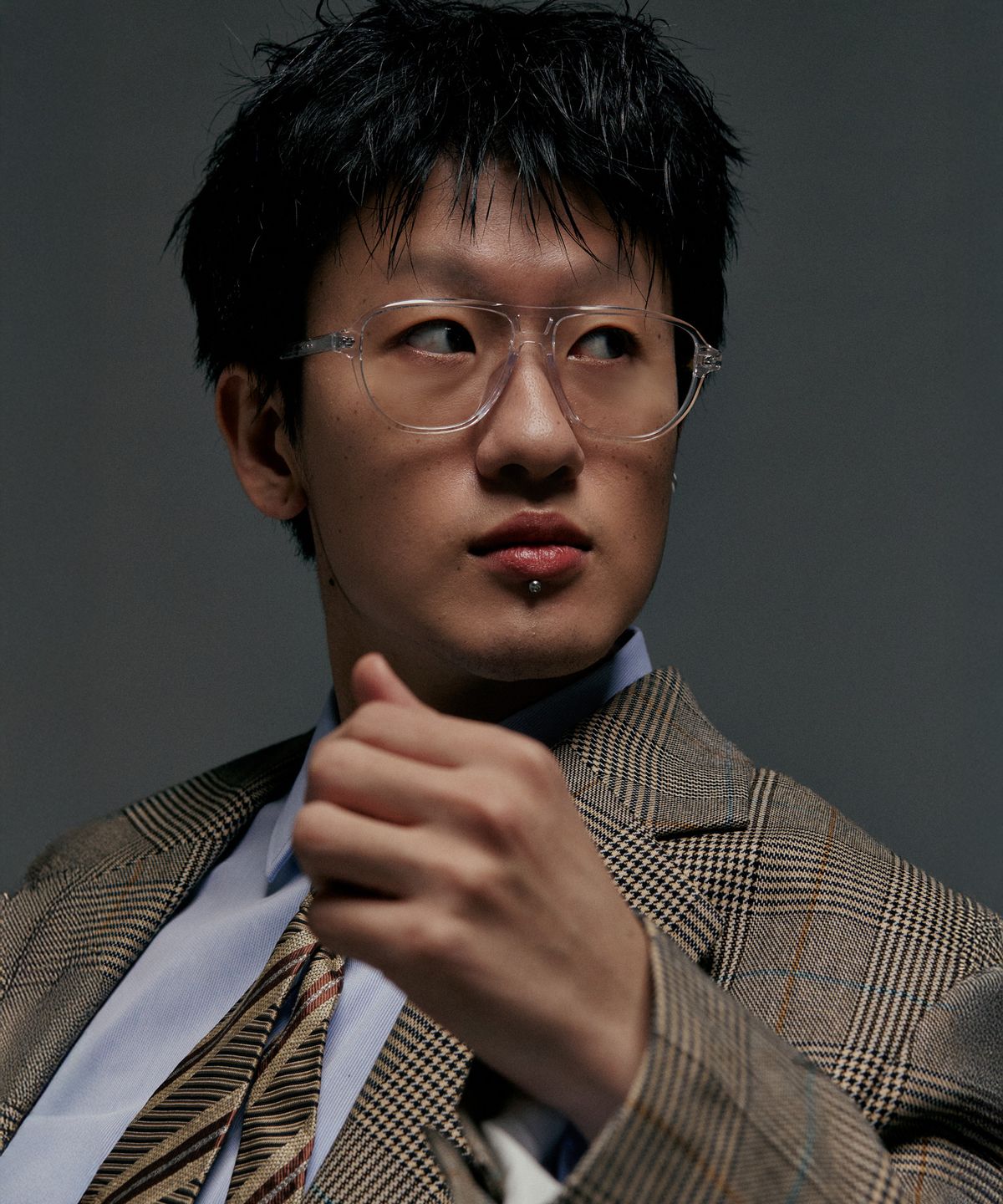스프링스트링스(SPRINGSTRINGS) 더블 브릿지 에비에이터 투명 안경테 페이지 72 [클리어]