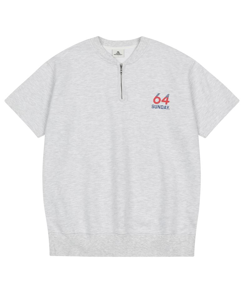 FLAG HALF ZIP SWEATSHIRT GRAY