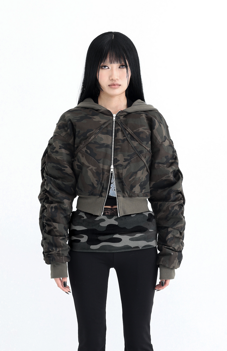 Bondage Bomber Jacket - camo