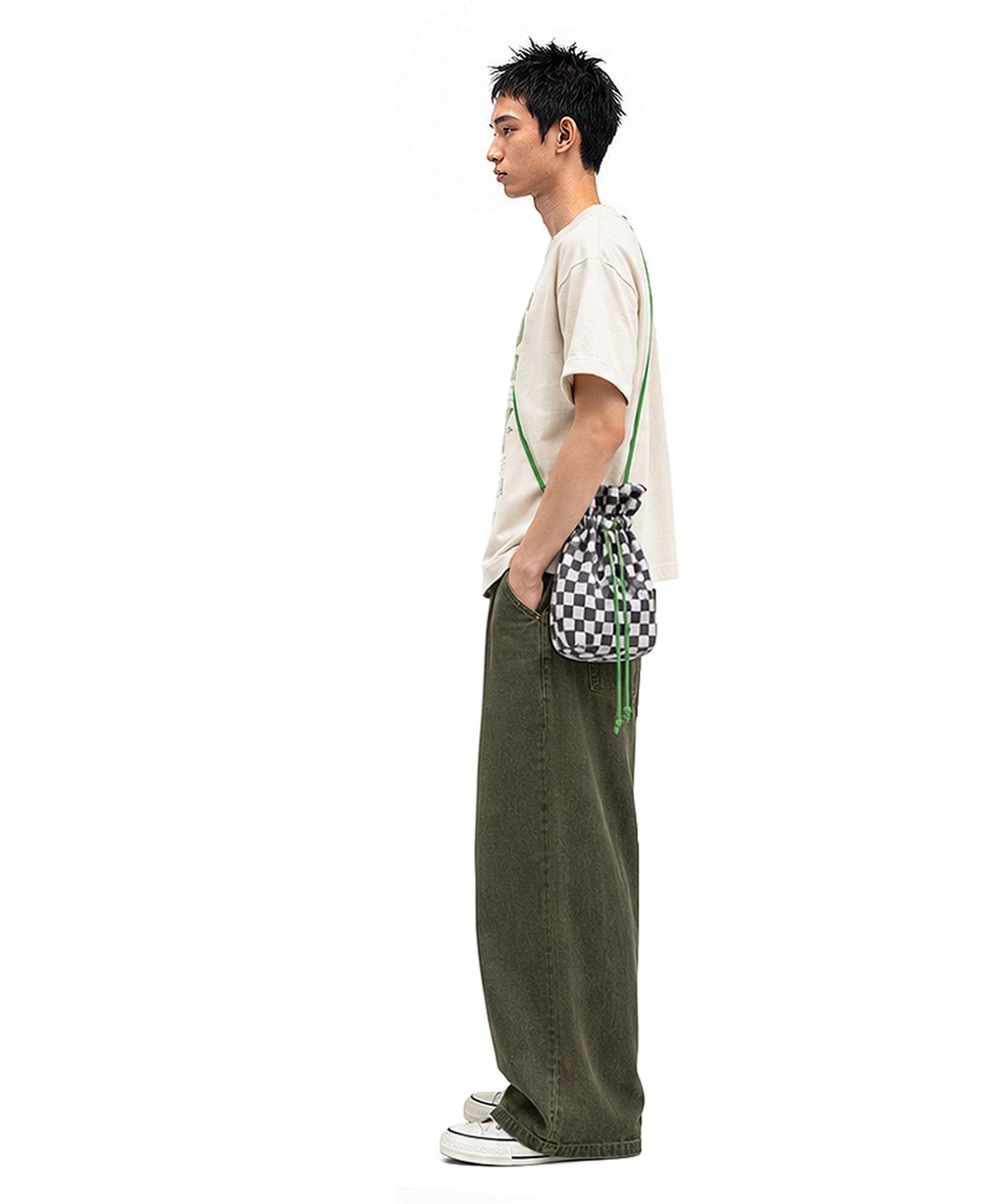 씨씨씨프로젝트(CCCPROJECT) checkerboard bucket bag gy
