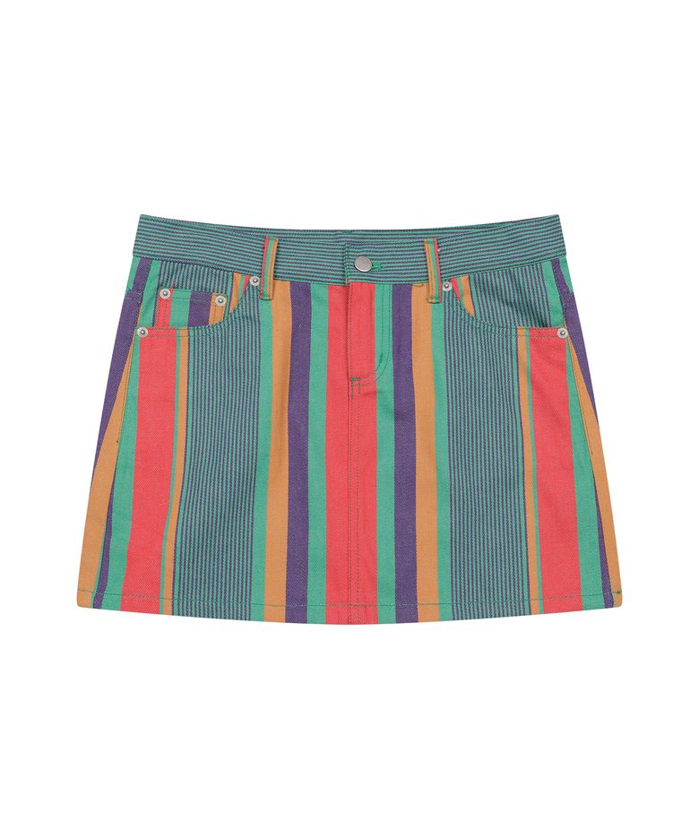 W) FRUIT STRIPE SKIRT GREEN