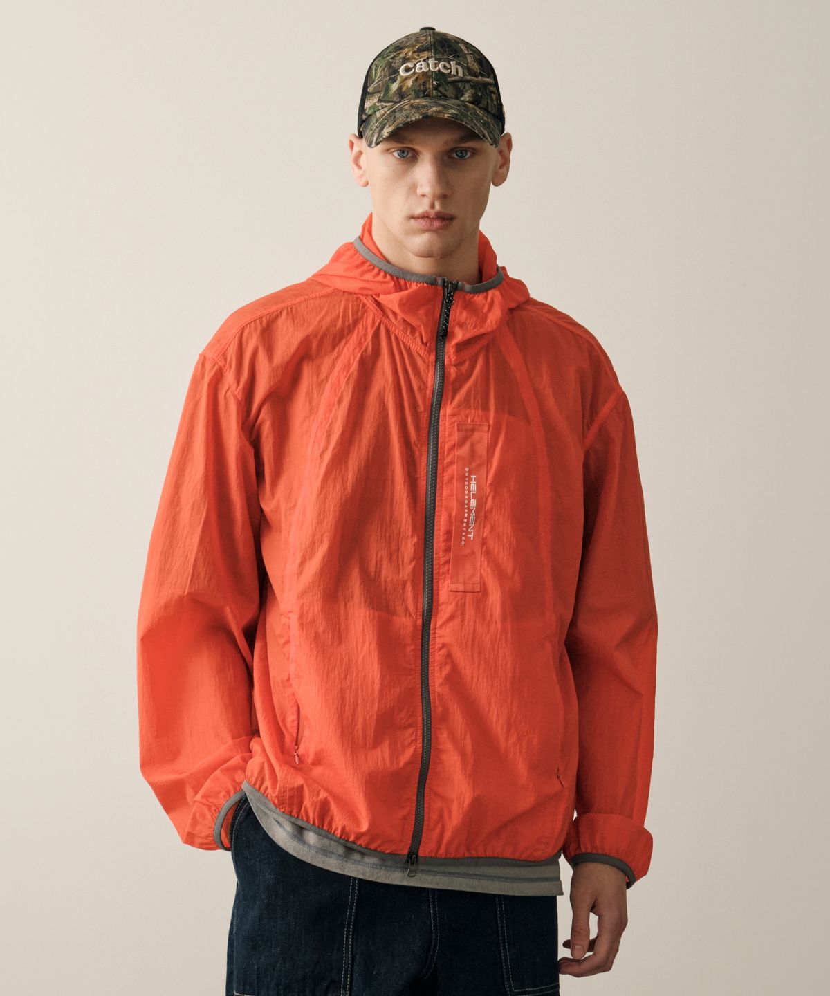 힐리먼트(HELEMENT) 코쿤 웨빙 바람막이 자켓 (ORANGE)